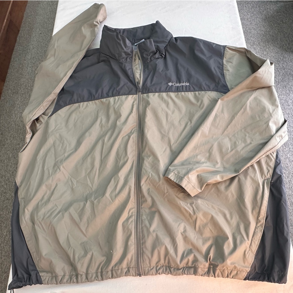 Columbia 2 Tone Lightweight Windbreaker W/Fold Away Hood Size 5X - Picture 7 of 11